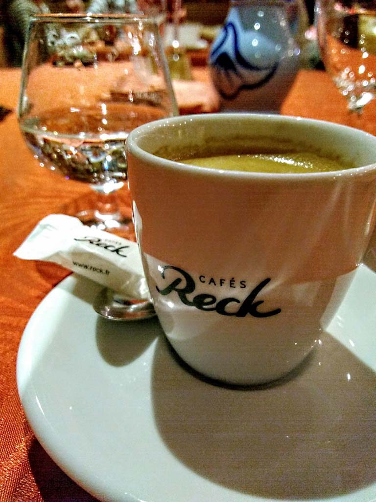 Kaffee Reck im Hotel Restaurant des Vosges in La Hoube, Vosges du Nord, Nordvogesen, Lorraine, Elsass, übernachten