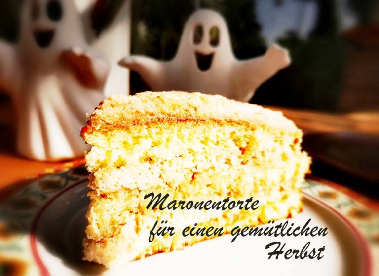 Maronentorte Sahnecreme Maronenmus Rezept Kastanientorte einfach